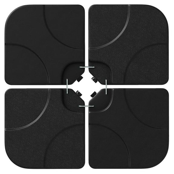 Costway 20'' Patio Offset Umbrella Base Stand Water Filled Base Weights Sand Plate Set Black