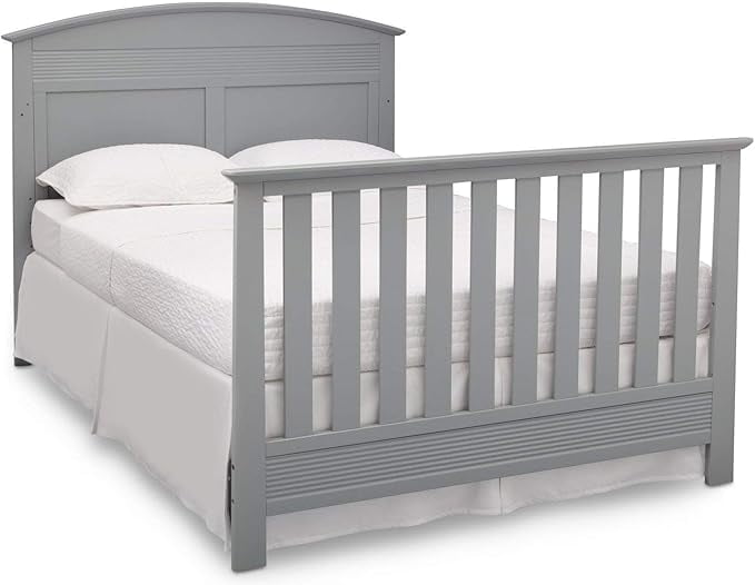 Full-Size Conversion Kit Bed Rails for Serta Aberdeen, Adelaide, Ashland, Banbury, Barrett, Bethpage, Fairmont, Fall River, Fernwood & Mid-Century Modern Lifestyle 4-in-1 Cribs (Grey)