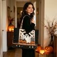 thumbnail image 4 of Women Halloween 3D Pattern Quilted Tote Handbag, 4x14x15 Inch Roomy Durable Shoulder Bag for Shopping, Outdoor, Cruise, Travel, Vacation, Fitness, Daily Use & Halloween Trick-or-Treat (B), 4 of 4