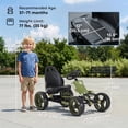 thumbnail image 3 of Aosom Ride-on Pedal Go Kart with Adjustable Seat and Hand Brake, Green, 3 of 10