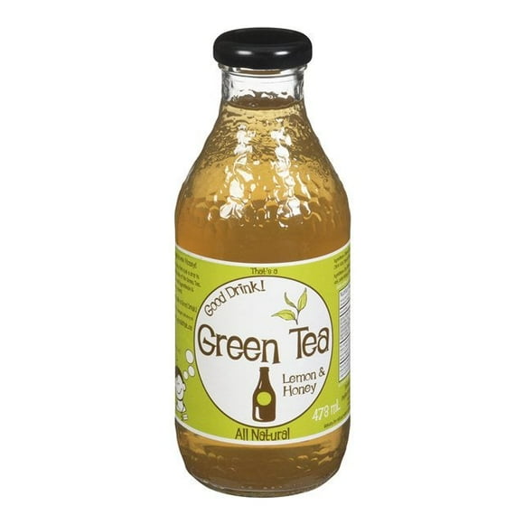 Gooddrink Green Lemon Honey Tea, Glass | 473ML/Unit, 12 Units/Case