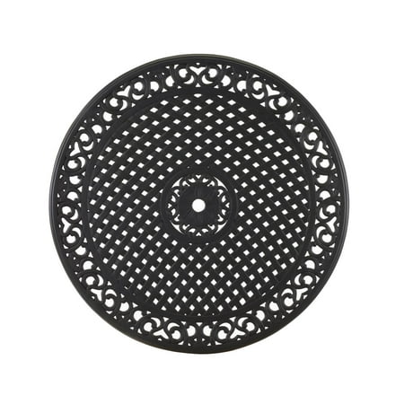 Biscayne Round Outdoor Dining Table-Finish:Black