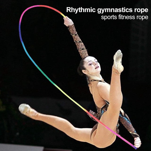 3 Meter Gymnastics Rope Rainbow Rhythmic Gymnastics Rope Sports Training Competition Rope DIY Braid Rope Outdoor Rope For Kids Adults
