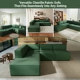thumbnail image 3 of Koby Home Sectional Compressed Sofa Set 5pcs Chenille Couches for Living Room Color Green, 3 of 9
