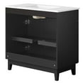 thumbnail image 5 of Modway Miles 36" Wood Bathroom Vanity with Tapered Legs in White/Black, 5 of 11