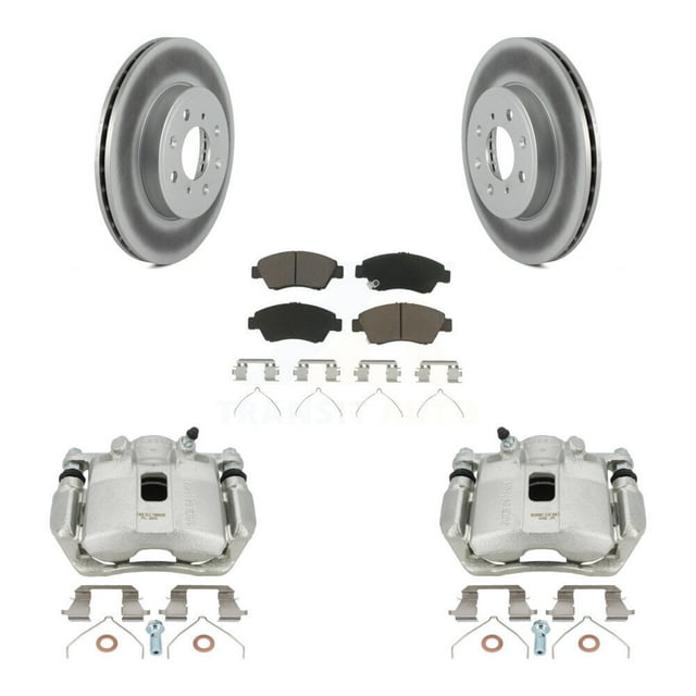 Transit Auto Front Disc Brake Caliper Coated Rotors and Ceramic Pads Kit for Car 2015-2020 Honda Fit KCG-100458C
