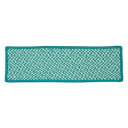Outdoor Houndstooth Tweed - Turquoise Stair Tread (set 13)