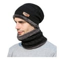 thumbnail image 1 of Men‘S Winter Hat Cap Collar Set Plus Velvet Thick Knit Hat And Muffler, 1 of 5
