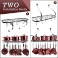 thumbnail image 2 of Square Grid Wall Mount Pot Rack, Bookshelf Rack With 10 Hooks, Kitchen Cookware, 24 By, 2 of 8