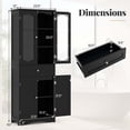 thumbnail image 3 of Costway 63" Tall Bathroom Cabinet with Tempered Glass Doors Adjustable Shelves Large Drawer Black, 3 of 10