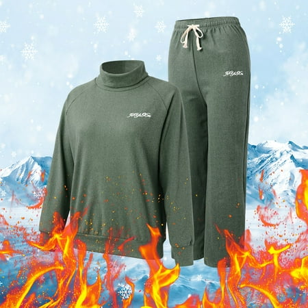 

thermal underwear for women Long Sleeve Thermal Shirts For Women High Neck Fleece Lined Thermal TankVest WinterCasual Loose1 Pack Pants 1 Pack2 Pices Pack womens underwear