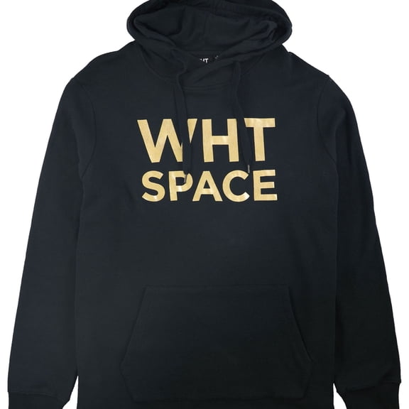 WHT SPACE Mens Graphic Hoodie Sweatshirt, Black, X-Large