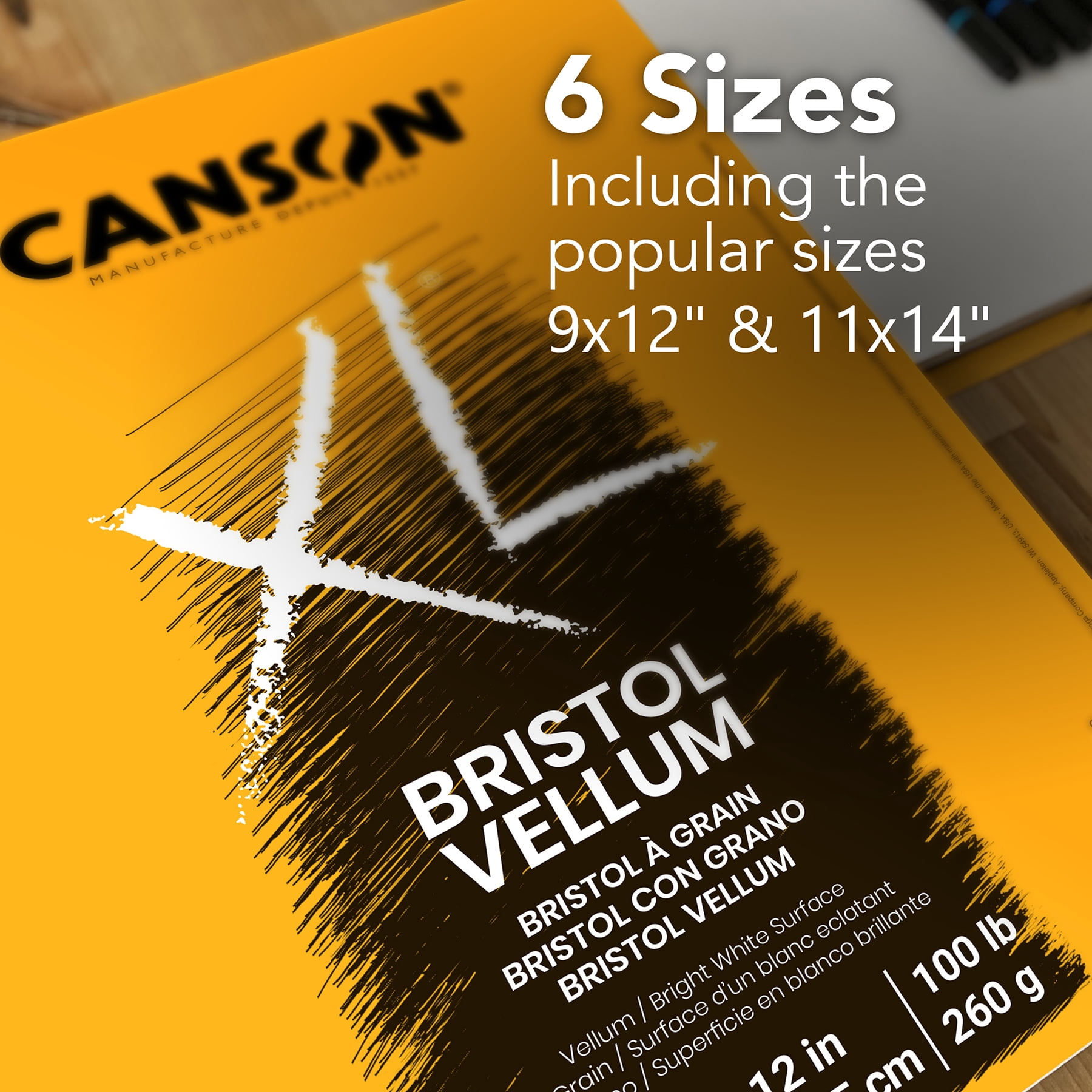 Canson XL Bristol Pad, Vellum, 19in x 24in