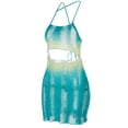 thumbnail image 6 of Coduop Women Halter Neck Crochet Mini Dress Sleeveless Bodycon Backless Cutout Knit Party Dress, 6 of 9