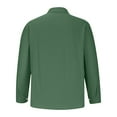 thumbnail image 4 of YLSDY Men's Sale Solid Color Long Sleeve Shirt Lapel Single Breasted Blouse Loose Fit Linen Cotton Tops Business Work Dress Shirt Green XXL, 4 of 6