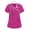 002Hot Pink, variant on Soft Stretch V-Neck Medical Scrub Tops for Women Short Sleeve Nursing Uniform with Pocket Solid Plus Size 2026 Comfy Workwear Scrub Tops Navy XL