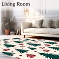 thumbnail image 2 of ODIKA 2'x3' Machine Washable Non-Slip Area Rug, Frosty Nordic Pine Enchanted Throw High Traffic Rug with Pad, Green, 611318, 2 of 8