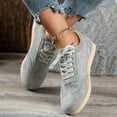 thumbnail image 4 of Espadrilles de Mode pour Femmes Lacets Espadrilles Confortables Chaussures de Marche en Flocage Chaussures d'Entraînement Extérieures, 4 of 7