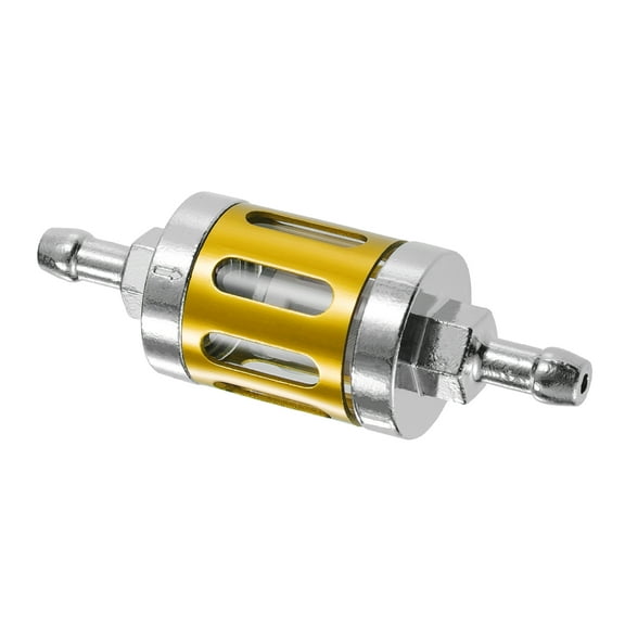Unique Bargains Universal Gas Inline Fuel Filter Gasoline Filter for Small Engines Bike ATV Gold Tone Silver Tone