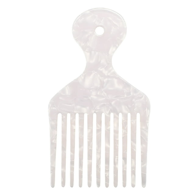Peine de diente ancho Unique Bargains para cabello afro plástico blanco