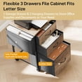 thumbnail image 2 of Ktaxon 3 Drawer Rolling File Cabinet with Wheels Side Bag, Fabric Drawers Printer Stand for Home Office, Fits Letter Size, Gray, 2 of 9