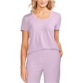 thumbnail image 1 of Vince Camuto Playera básica alta-baja para mujer, Púrpura, XX-Small, 1 of 2