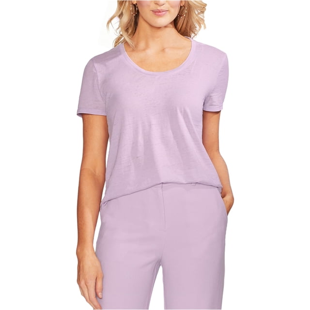 Vince Camuto Playera básica alta-baja para mujer, Púrpura, XX-Small