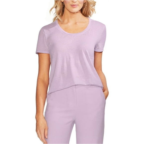 Vince Camuto Playera básica alta-baja para mujer, Púrpura, XX-Small
