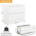 thumbnail image 6 of VINGLI Lateral File Cabinet Lockable with 2 Drawers, Metal File Cabinet Printer Stand and Filing Cabinet for Home Office, Assembly Required, White, 6 of 7