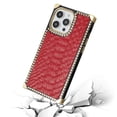 thumbnail image 2 of For iPhone 15 Pro Premium PU Leather Heart Hybrid Case - Red, 2 of 3