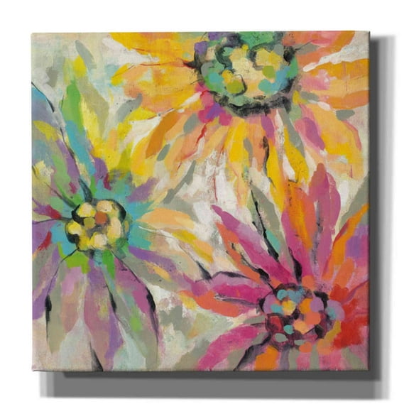 Epic Graffiti 'Abstracted Petals I' by Silvia Vassileva, Canvas Wall Art, 18"x18"