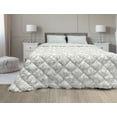 thumbnail image 1 of Floral Down Alternative Comforter, Monochrome Mosaic Traditional Ethnic Style Geometric Stripes Boho Print, Microfiber Quilt for All Season, 5 Sizes, Blue Violet Eggshell, by Ambesonne, 1 of 3