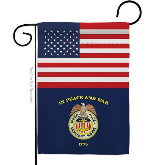 Americana Home & Garden G142745-BO 13 x 18.5 in. US Merchant Marine Garden Flag with Armed Forces Corps Double-Sided Decorative Vertical Flags House Decoration Banner Yard Gift