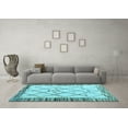 thumbnail image 3 of Ahgly Company Machine Washable Indoor Rectangle Solid Light Blue Modern Area Rugs, 5' x 8', 3 of 4