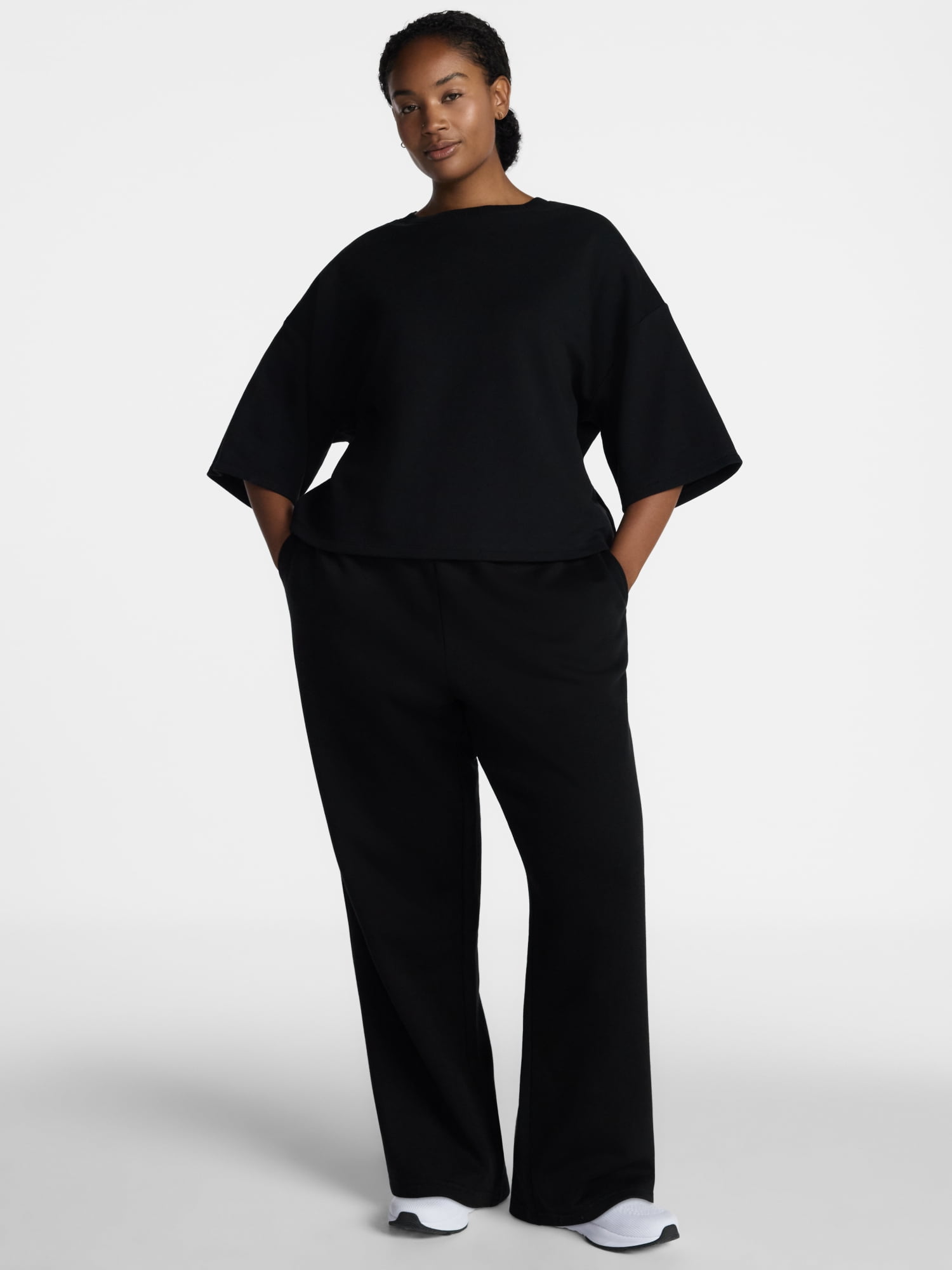 Athletic Works Women's Fleece Pants with Pockets, 30" Inseam, Sizes XS-XXXL