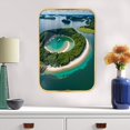 thumbnail image 6 of 12x8 Inches Framed Mountain River Landscape Wall Art with Gold Frame and Decorative River and Forest Scenery Landscape Art for Dinning Room,Crystal Porcelain Painting Wall Decor, 6 of 8