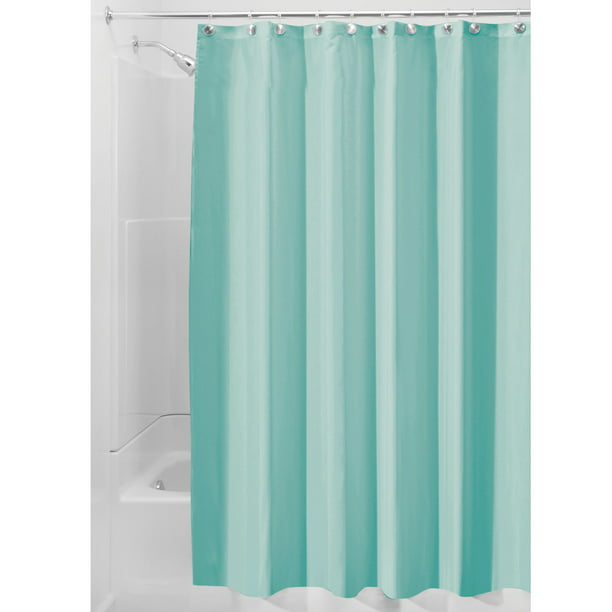 Interdesign Waterproof Fabric Shower, Mint Green Shower Curtain Liner