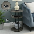 thumbnail image 4 of Convenience Concepts Designs2Go 24"x15.75" Simon 3-Tier End Table w/ USB Ports, Weathered Gray/Black, 4 of 6