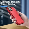 thumbnail image 5 of for iPhone 15 Plus Case, Dual Layers Shell Hard PC + Soft TPU Back Shell Heavy Duty Military Drop Protection Rugged Shockproof Hybrid Case for iPhone 15 Plus, Red/Rose, 5 of 8