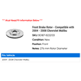 thumbnail image 2 of Front Brake Rotor - Compatible with 2004 - 2008 Chevy Malibu 2005 2006 2007, 2 of 2