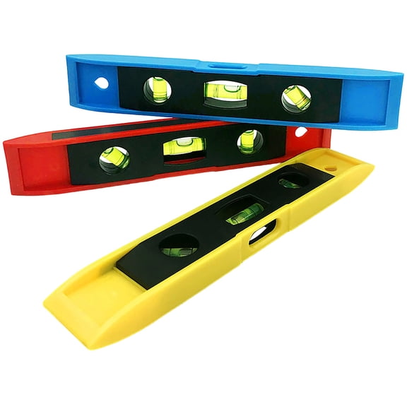 Leveler Tool 9 Inch, Magnetic Torpedo Level with 3 Vials, Portable Balance Measuring Tool for Construction and Home Improvement, High-Precision Leveler