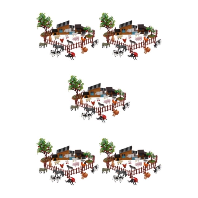 Vogacara Juego de 21 piezas de animales de granja, figuras de animales de granja diminutas realistas, juguete para niños de fiesta Type2