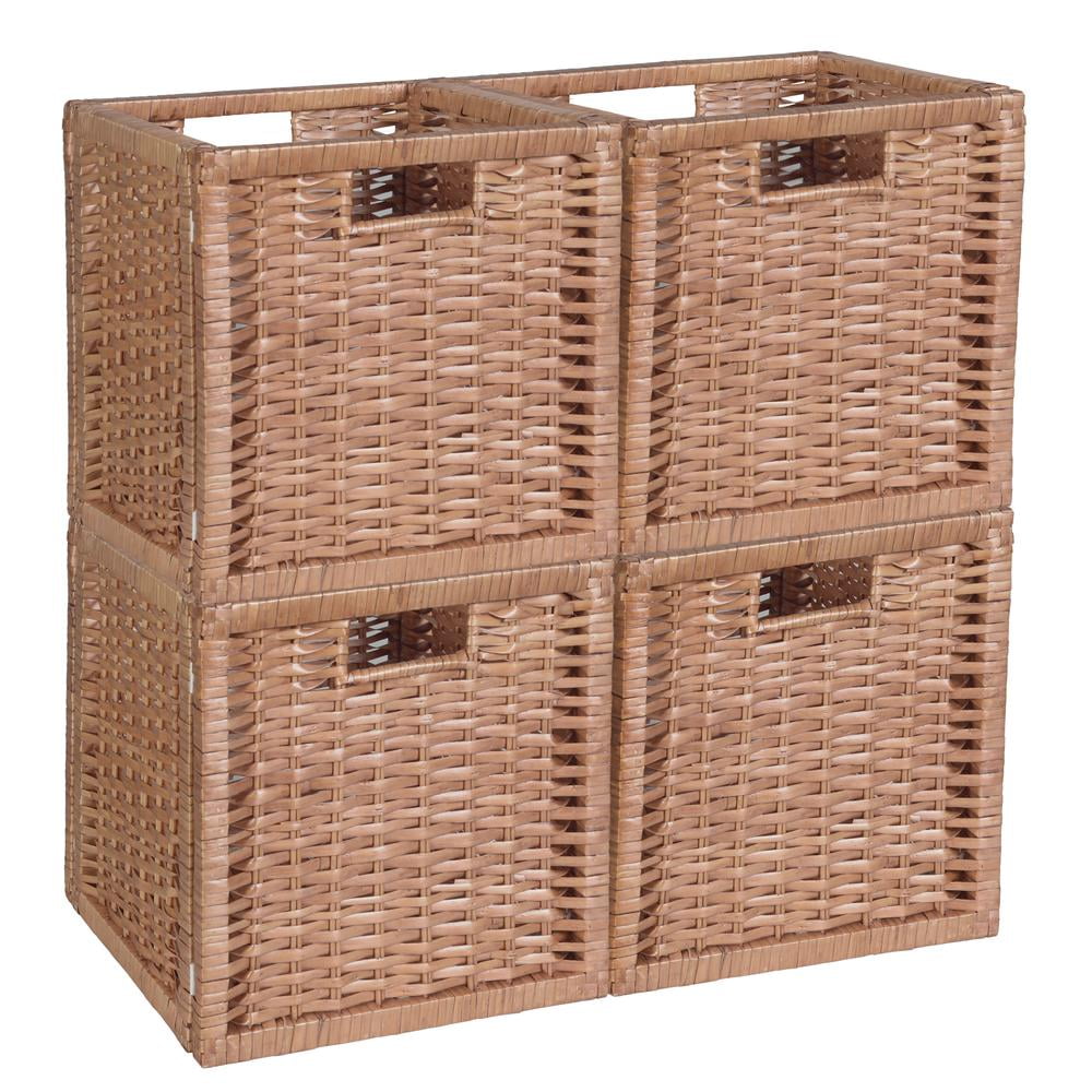 Niche Cubo Set of 4 FullSize Foldable Wicker Storage Basket Natural