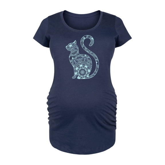 Instant Message - Decorative Cat - Maternity Scoop Neck Tee