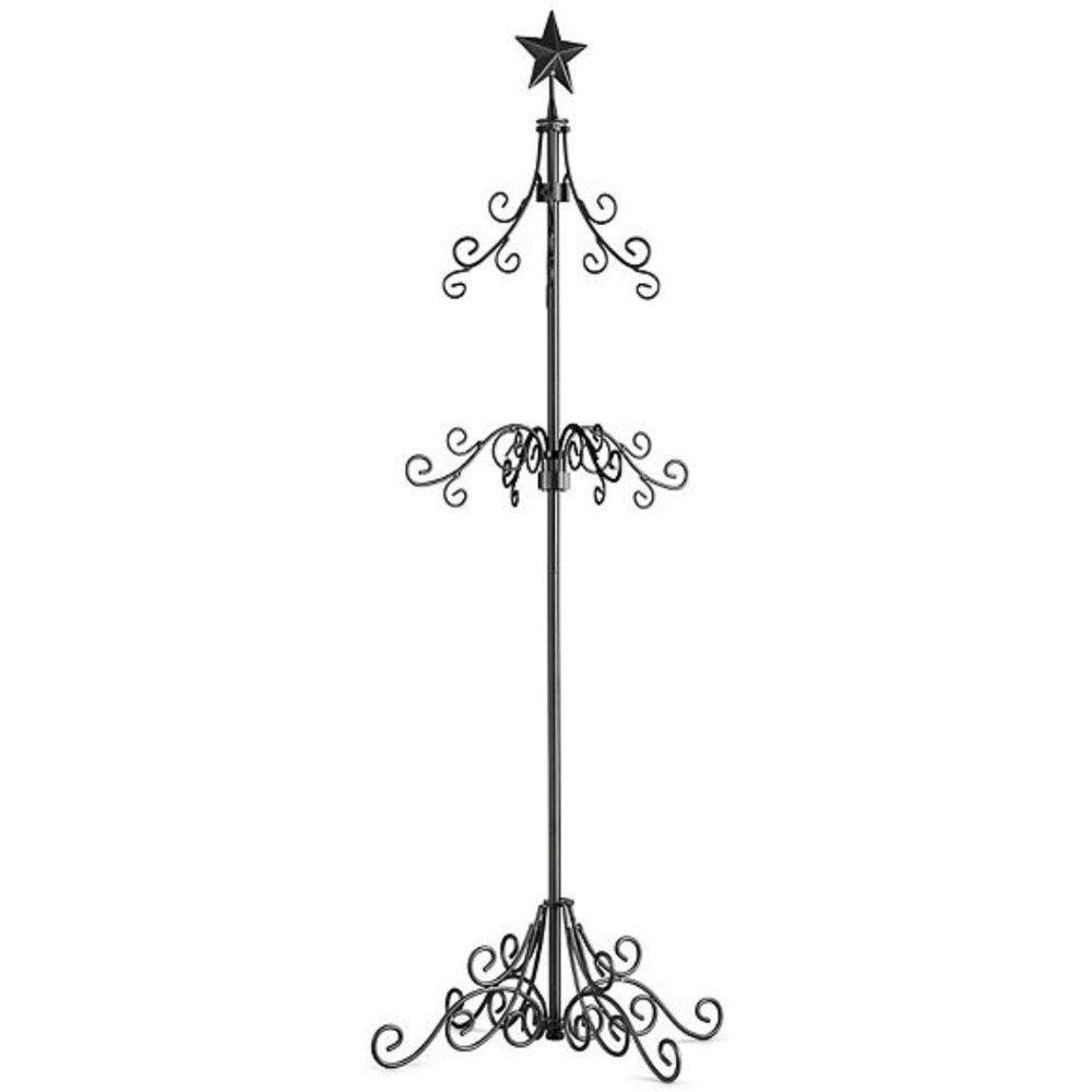 Palos Designs Tall Metal Christmas Stocking Holder Stand Black