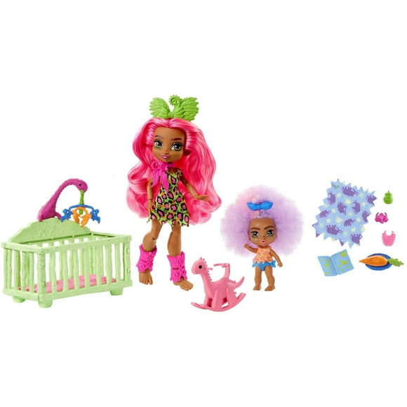 Cave Club Wild About Babysitting Playset + Fernessa & Furrah Dolls