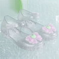 thumbnail image 5 of Girl's Jelly Sandals Summer Bow Flat Shoes Closed Toe Summer Beach Shoes Anti slip Transparent Fisherman's Shoes Girl, 5 of 6
