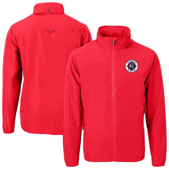 Men's Cutter & Buck  Red New England Revolution Big & Tall Charter Eco Knit Recycled Full-Zip Hoodie Jacket