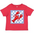 thumbnail image 3 of Inktastic Lobster Checkered Stamp Coastal Girls Toddler T-Shirt, 3 of 5