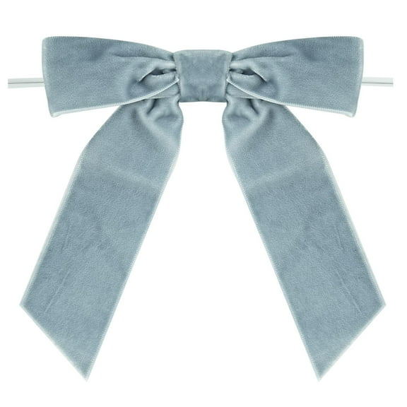 promotion! Blue Velvet Ribbon Christmas Bow 5 Inch Premade Antique Blue Bows For Christmas Tree Hanging Decorations Gift Wrapping Wreaths Crafts Outdoor Indoor Home Decor Wedding Pack Of 12